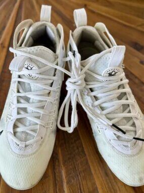 Nike Huarache 9 Elite LAX White Mid Top Lacrosse Cleats (Used)
